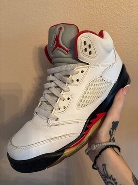 Air Jordan 5 Retro GS 'White Fire Red' 2013